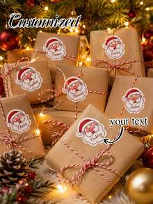 Customized Santa Claus Stickers, Name Stickers, Gift Packaging Stickers, Candy And Snack Packaging Stickers, Christmas Decorations, Gifts, Suitable For Water Bottles, Computers, Storage Boxes - Multicolor - View 6