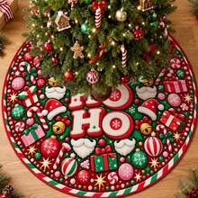 1 buah Alas Pohon Natal Motif Permen Kartun, Dekorasi Liburan Warna Elegan, 5 Ukuran, Hadiah Liburan Unisex, Cocok Untuk Dekorasi Rumah dan Pesta Natal - Permen Kartun - View 2