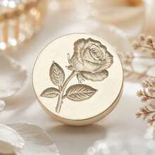 1pc, Fragrant Rose Wax Seal Stamp Head, Vintage Rose Metal Craft Decoration. Suitable For Holiday Cards, Postcards, Handwritten Letter Sealing And Theme Party, Gift Box Decoration (Handle, Wax, Ink Not Included) - FFMG - View 4
