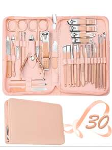 Manicure Set 30 In 1 Nail Clippers Set,Nail Manicure Kit For Women,Toenail Clippers,Pedicure Kit,Pedicure Tools,Suitable For Travel Manicure Tools (Rose Gold) - Multicolor - View 6