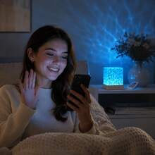 Modern Geometric USB Aurora Projection Night Light, 16 Color Wave Cube RGB Projector With Remote Control, Fantasy Theme 360° Lighting, Suitable For Bedroom, Party, Romantic Restaurant Atmosphere - 1pc - Aurora Water Ripple Lamp - View 9