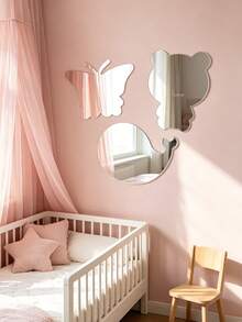 1pc Unbreakable Acrylic Mirror Non-Glass Shatterproof For Kids Room Baby Room,Baby Room Decor,Baby Essentials,Room Decor For Girl - Multicolor - View 2