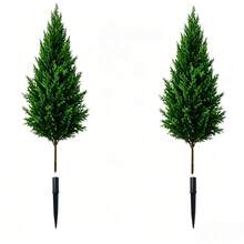 1pc Nordic Style Large Artificial Deep Green Pine Tree, With Pointed Ground Spike, Pre-Assembled, No Pot Needed, Direct Soil Insertion Installation, Suitable For B&B Outdoor, Christmas, Halloween Party Decoration, Container Not Included - Multiple Styles - View 4