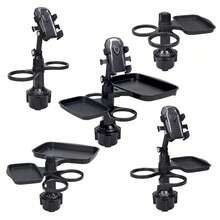1pc 360° Rotating Car Tray, ABS Material Multi-Function Car Cup Holder With Detachable Tray, Adjustable Base And Dual Cup Holders, Practical Car Interior Accessory, Can Hold Small Items, Suitable For Car Dining And Drinking - One Size - View 7