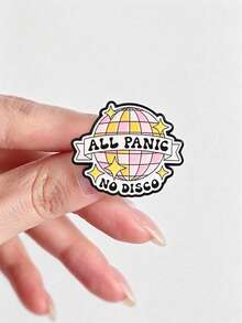 Disco Ball Enamel Pins, Funny Slogan Brooch Set, Retro Colorful Text Badges For Jackets Backpacks Decor Accessories - Multicolor - View 11