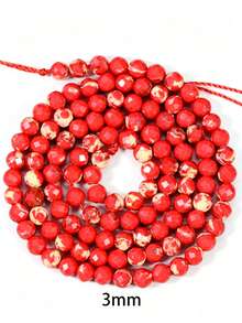 Yumfeel 3mm Multicolor Faceted Imperial Stone Shoushan Stone Small Beads, Length 38cm/15 Inches, Approx 120-125pcs Malachite Mini Spacer Beads, For DIY Necklace Bracelet Ring, Jewelry Making Material Beads - Malachite - View 18
