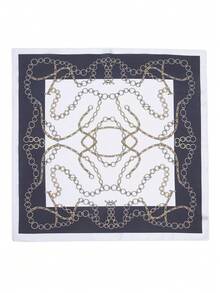 1pc Women's Bohemian Vintage Leopard Print Bandana Square Scarf, Suitable For Daily Wear And Beach Vacation - Multicolor - View 2