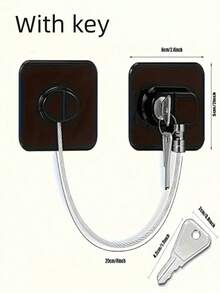 1/3pcs Multifunctional Refrigerator Lock With Key, Easy Installation, Suitable For Kitchen Refrigerator, Cabinet, Drawer, Wardrobe, Window, Refrigerator Lock Set, Home Security Lock - Multicolor - View 4