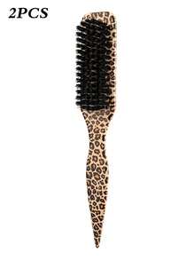 1pc Multi-Color Unisex Boar Bristle Smoothing Back Comb, Beard Brush, Frizz-Smoothing Edge Control Comb, Volumizing Wooden Handle Comb, Detangling Comb, Hairline Control Comb, Slip-Away Comb, Plastic Hair Comb, Create Smooth Ponytail And Bun - With Wide Tail Back Comb And Detangling Comb, Convenient For Parting, Styling, Polishing And Smoothing Hair, Create Smooth Frizz-Free Hairstyle - Multicolor - View 16