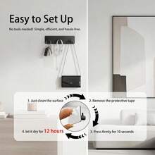 No-Drill Wall-Mounted Key Holder 2/3 Hooks Minimalist Black Self-Adhesive Key Storage Hook Rack, No-Trace Self-Adhesive Wall Hook Rack For Home Entryway Kitchen Bathroom - Multicolor - View 3