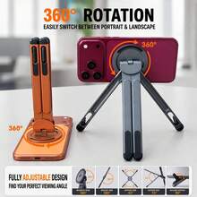 Aluminum Alloy Phone & Laptop Stand With Magnetic Base And 8-Level Height Adjustment, Foldable Desktop Stand For Laptops, Tablets And Smartphones - New Arrival - View 10