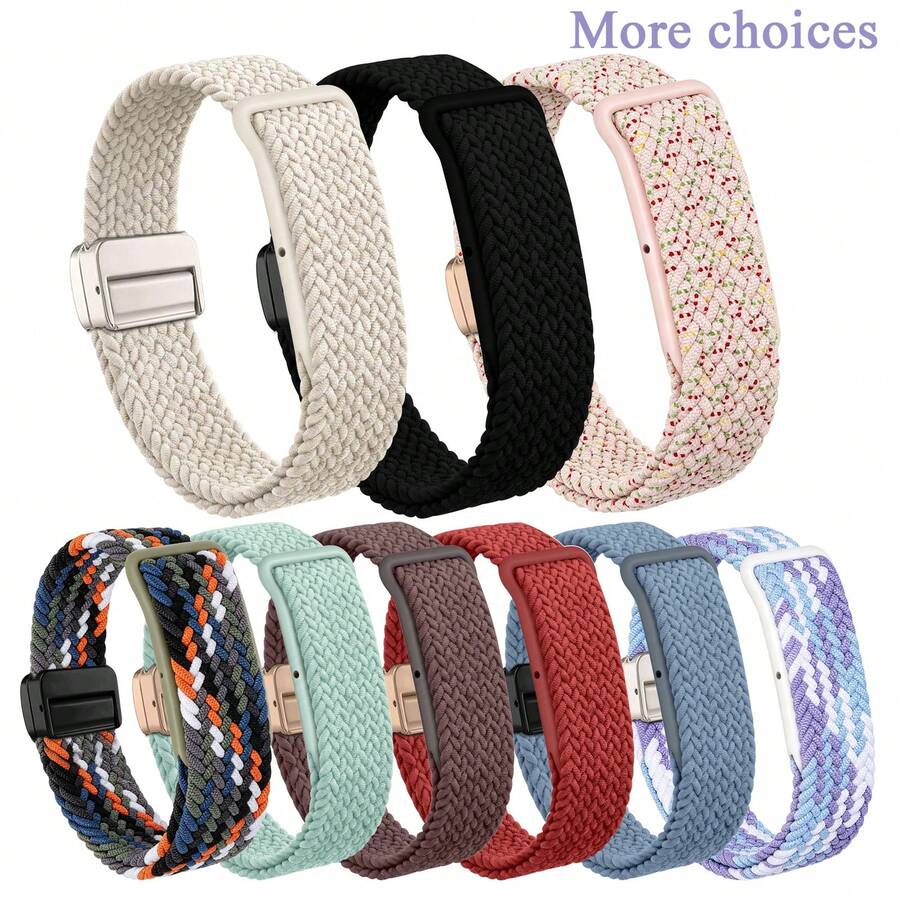 Magnetic Nylon Watch Band, Compatible With Air, Breathable Replaceable Strap, With Plastic Buckle, Adjustable Performance Loop, Suitable For Screenless Fitness Tracker - Air - View 1