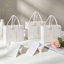 10PCS/Small White Gift Paper Bags With Rope Handles, Blank Hang Tags And Thank You Cards Combo, Mini Empty Gift Bags For Wedding Birthday Party Favor Retail Packaging - View 9