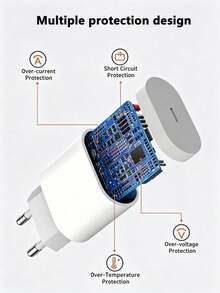 PD Fast Charger, USB-C Power Supply With 2m/6.6ft Type C Charging Cable, High-Speed Wall Plug Charger, Compatible With Mobile Phones/Tablets And Various Devices, Fast Charger Wall Charger, Power/Charging Station - EU C Type Plug(220-240V) - View 4