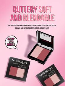 Bộ 2 phấn má hồng MISSLYN Perfect Match, màu mịn dễ chồng lớp, bóng ngọc trai satin mịn, bảng màu cho má/highlight, dùng hàng ngày/đi tiệc, phong cách Clean Girl/Soft Glam/Coquette - #88N+03N - Xem 6
