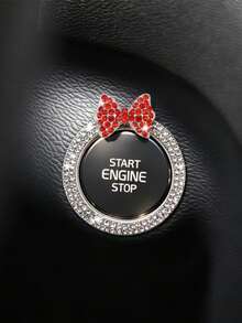Luxury Bowknot Car Start Button Decorative Ring, One-Touch Start Decorative Sticker - Multicolor - View 10