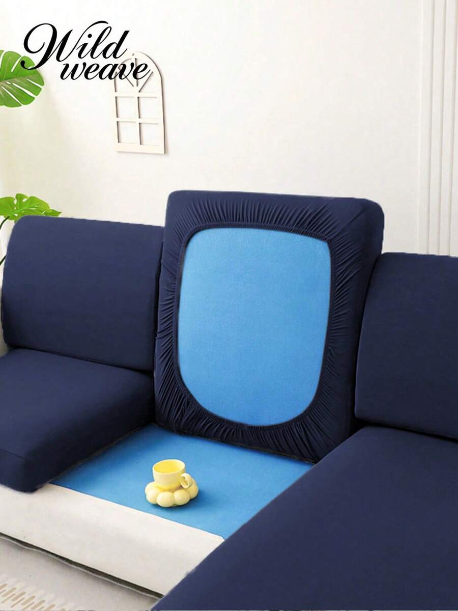 1pc  Style Solid Color Milk Silk Elastic Sofa Cover, Suitable For Four Seasons