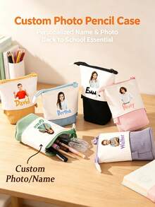 Customizable Telescopic Pencil Case/Stationery Storage Bag, Personalized With Photo And Name, Suitable As Teacher Or Student Gift, Women's Makeup Bag, End Of Semester Or Summer Camp Gift - Multicolor - View 11