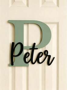 Custom Name Wall Sign Split Initial Letter With Star Accent, Multicolor 3D Hand Painted Name Sign For Decor, Personalized Gift - Multicolor - View 4