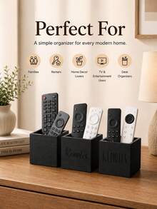 1pc Solid Wood Remote Control Holder, Solid Wood Desktop Storage Box, Suitable For Dorm Room Controller, Office Supplies And Study Essentials Storage Basket, Compact Storage Box For Bedroom, Living Room And Home Decor - Brown - View 12