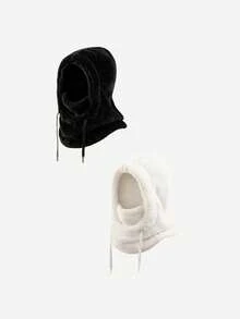 2pcs/1pc Balaclava Berkerudung Mewah untuk Anak-anak, Tali Serut yang Dapat Diatur, Berbagai Pilihan Warna Lembut, Kehangatan di Luar Ruangan Musim Dingin, Cocok untuk Ski, Sekolah, dan Bermain Salju - MultiWarna - View 13