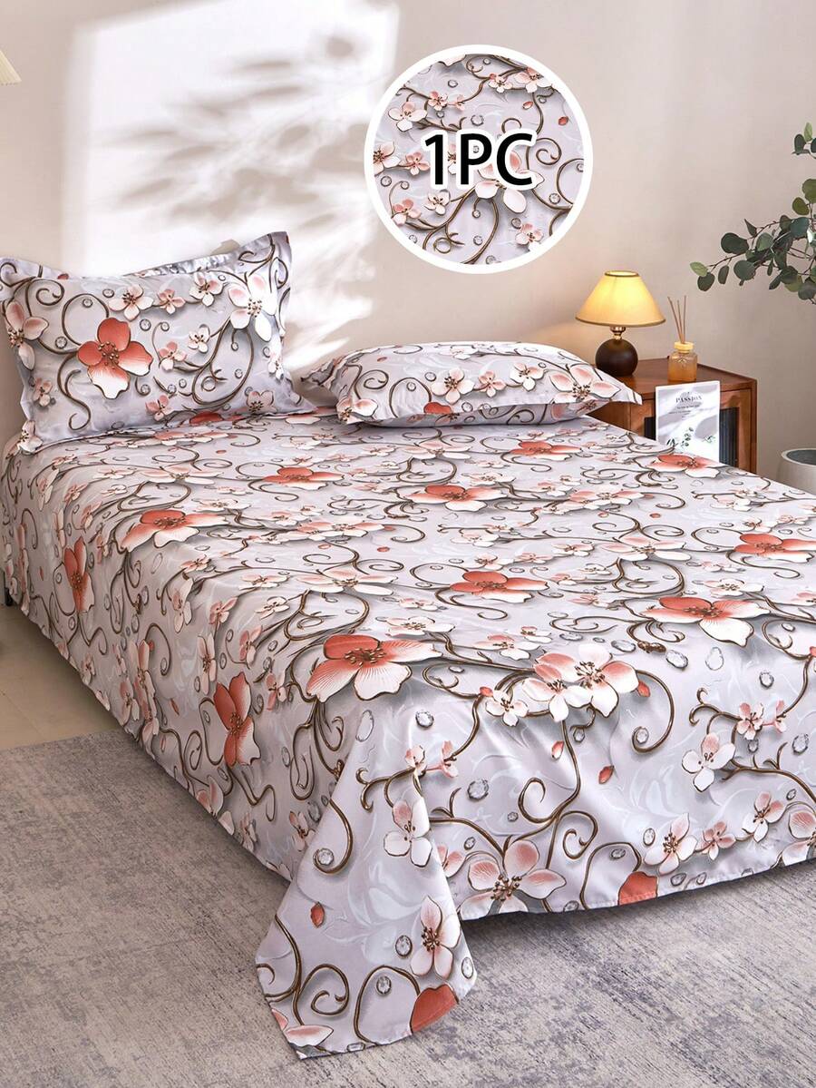 1pc Ultra Soft Printed Bed Sheet, Lightweight As Clouds, Soft And Breathable, Suitable For All Bed Sizes - Twin, Full, Queen, King. Machine Washable, Essential For Home And Student Dorm, Back To School Season, All Seasons, Room Decor - Multicolor - View 1