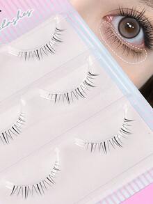 MAANGE Outopen 3 Pasang Bulu Mata Bawah Alami dengan Basis Bening, Bulu Mata Bawah Gaya Manga Jepang Anime, Bulu Mata Bawah Dramatis untuk Cosplay DIY, Dapat Digunakan Kembali - MultiWarna - View 10