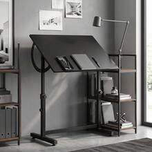 Adjustable Height And Tilt Drawing Table, With Non-Slip Stopper, Black - Black - View 6