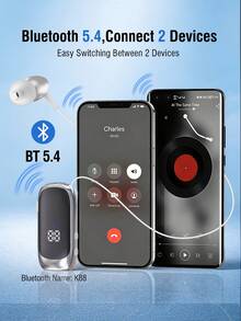 REMAX Headset Mono Bluetooth Jepit yang Dapat Ditarik, Earbud yang Dapat Ditarik dengan Satu Tekan 32cm, Dual-Mic ENC untuk Panggilan Jernih, Peringatan Getar, Koneksi Dua Perangkat, Indikator Baterai LED, Pengisian Cepat USB-C - View 8