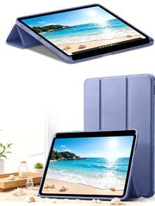 TIANYIMING Tablet Protective Case (Tablet Outer Shell), Three-Fold Stand Design, High-Quality Fashion, Ideal Choice For Fashion Enthusiasts, Compatible With IPad/ Galaxy Tab Series/ MatePad Series/Honor HonorPad Series/ Pad Series/ Pad Series/ Tab Series/ Tab Xiaoxin Series, Suitable For Honor Pad - Purple - View 3