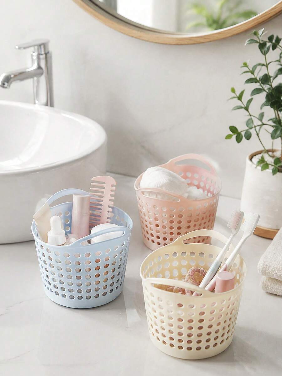 4pcs Mini Desktop Storage Baskets/Plastic Organizer Boxes/Handmade Supplies Storage Buckets, Home Use, Suitable For Desktop, Desk And Office Organization - View 1
