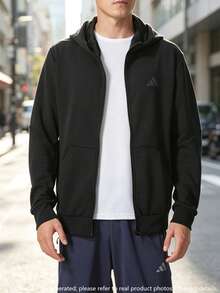 Adidas Men's Jacket/Coat D4T FULL-ZIP HO Comfortable Outdoor Sports Travel Jacket IY1131 - Black - View 1