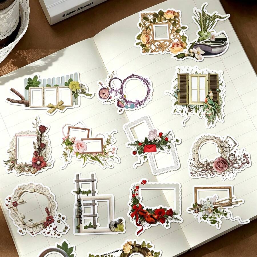 1/2packs Cute Youth Window Flower Stickers Decoration Laptop Phone Skateboard Waterproof DIY Scrapbooking Journaling