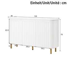 Sideboard Made Of Wood With 3 Doors With Storage With Doors White For Living Room And Dining Room - White - View 5