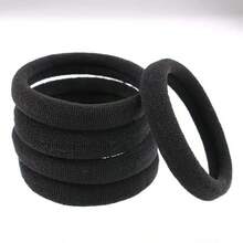 10/50/100/200PCS Black Elastic Hair Ties, ,For Thick And Curly Hair Ponytail Holders Hair Elastic Suitable , Suitable For Women'S Daily Leisure Use - Black - View 6