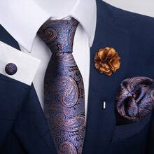 AlanKing Paisley Men's Tie Set, Perfect For Parties And Proms - Multicolor - View 8