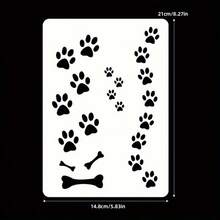 DIY Template With Dog Paw And Bone Patterns, Suitable For Scrapbooking, Painting, And Embossing – Ivory Craft Template, Designed For Back-To-School Season - Claw Mark - View 3