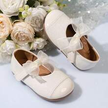 1 Pair Girls' New Sweet Comfortable Flat Shoes, Cute Versatile Fashion Princess Ballet Shoes - Beige - View 2