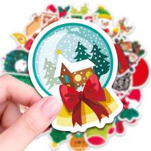 50pcs Cartoon Christmas Element Paper Labels Doodle Stickers, Suitable For Teachers, Parents, Classroom Learning Rewards, Gift Labels, Envelope Seals, Office Gift Packaging Stationery Stickers - Multicolor - View 9