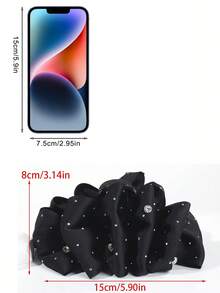 1件女款純色緞面水鑽雲朵雙面蝴蝶結髮夾，優雅時尚抓夾，百搭髮飾，適用日常/約會/通勤 - 彩色 - 查看 6