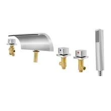 Waterfall Faucet, Bathroom Waterfall Faucet, Bathroom Faucet, Tub Sink Mixer Tap + Hand Shower - Waterfall Faucet - View 6