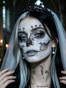 STARTTOOS Halloween Face Gem Stickers Easter Makeup Party - 3D Face Neck Chest Decoration Rhinestone Stickers DIY Holiday Party Gift Decoration Gem Stickers 1pc/Pack - Multicolor - View 2