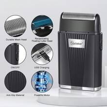 Hatteker 1 máy cạo râu điện cầm tay nam, dùng tại nhà, sạc USB, đầu lưỡi đơn, nhỏ gọn, có chức năng làm trắng - Nhiều màu - Xem 5