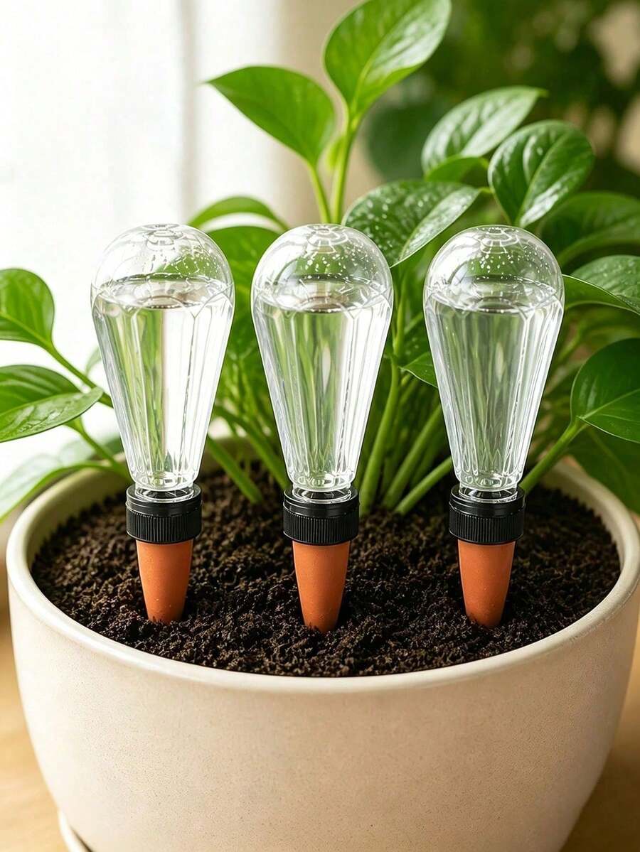Large Capacity Transparent Diamond Automatic Watering Device, Terracotta Slow Release Anti-Clogging Seepage Watering Tool, Indoor Drip Irrigation Watering System, Potted Plants And Flowers Watering Device - Multicolor - View 1