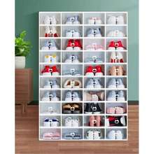 1pc Stackable Plastic Shoe Storage Boxes, Dust‑Proof Shoe Organizer Cabinet, Easy‑To‑Install Stylish Shoe Container For Closet, Entryway, Under Sofa, Under Bed, Bathroom Counter - Multicolor - View 6