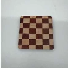 1PC/2PCS/3PCS/4PCS Solid Wood Checkerboard Coffee Cup Coasters, Creative Square Coasters Antibacterial Anti-Mold Heat-Resistant Home Tea Tray Cake Tray, Tea Cup Coaster Small Tray Suitable For Home, Office, Tea Room Use - Multicolor - View 6