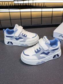 1 Pair Back To School Fashion Casual Kids Skateboard Sneakers, Comfortable And Lightweight, Suitable For Multiple Occasions - Blue - View 10