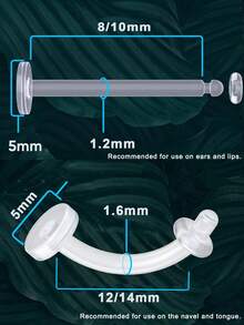 10pcs Transparent Lip Ring Earrings, Flat Bottom Fixed Ring, Soft And Nearly Invisible, Hypoallergenic, Suitable For Sports, Work And Study, Back To School Season Piercing Jewelry - Multicolor - View 6