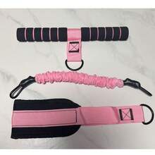 Foot Pedal Resistance Band Home Fitness Sit-Up Assistant Abdominal And Leg Slimming Elastic Rope, Pink Latex Foot Pedal Resistance Band - Multicolor - View 10
