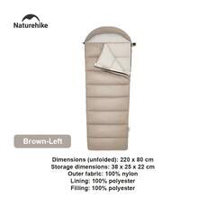 Naturehike M Series Envelope Sleeping Bag, Autumn/Winter Gold Label Edition, Lightweight, Warm, Skin-Friendly - Multicolor - View 13
